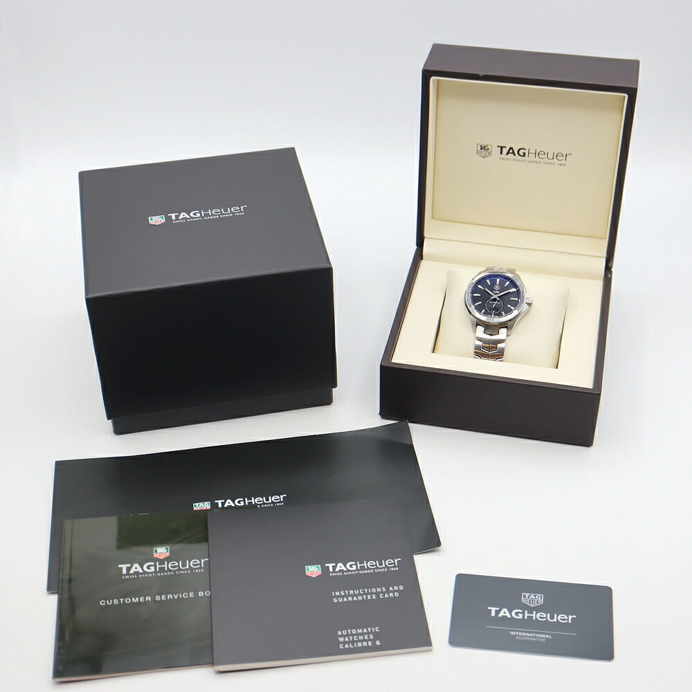 TAG Heuer タグホイヤー リンク キャリバー6 WAT2110 100ｍ防水 デイト 裏スケ 黒 ブラック SS ステンレス メンズ 自動巻き【6ヶ月保証】【腕時計】【中古】