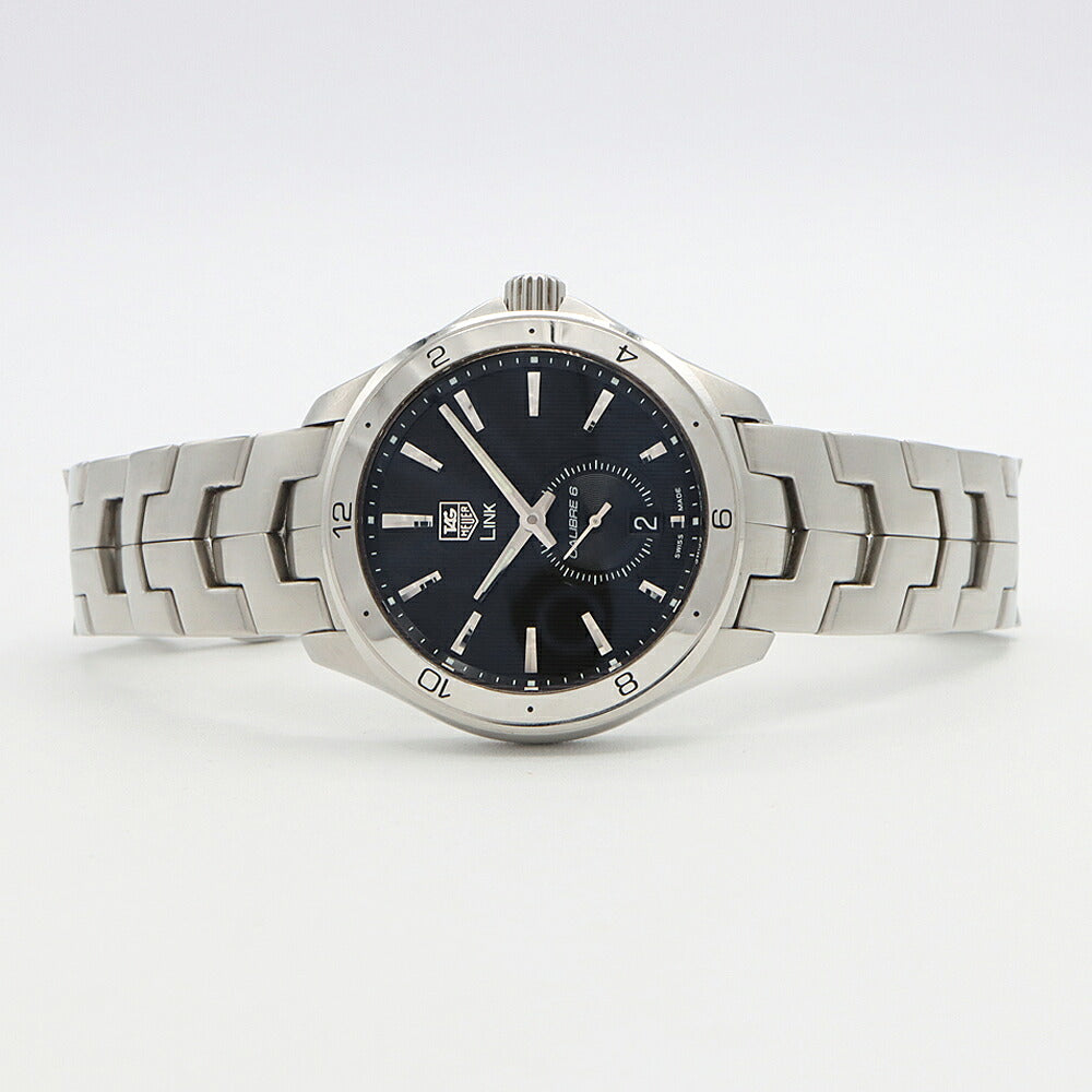 TAG Heuer タグホイヤー リンク キャリバー6 WAT2110 100ｍ防水 デイト 裏スケ 黒 ブラック SS ステンレス メンズ 自動巻き【6ヶ月保証】【腕時計】【中古】