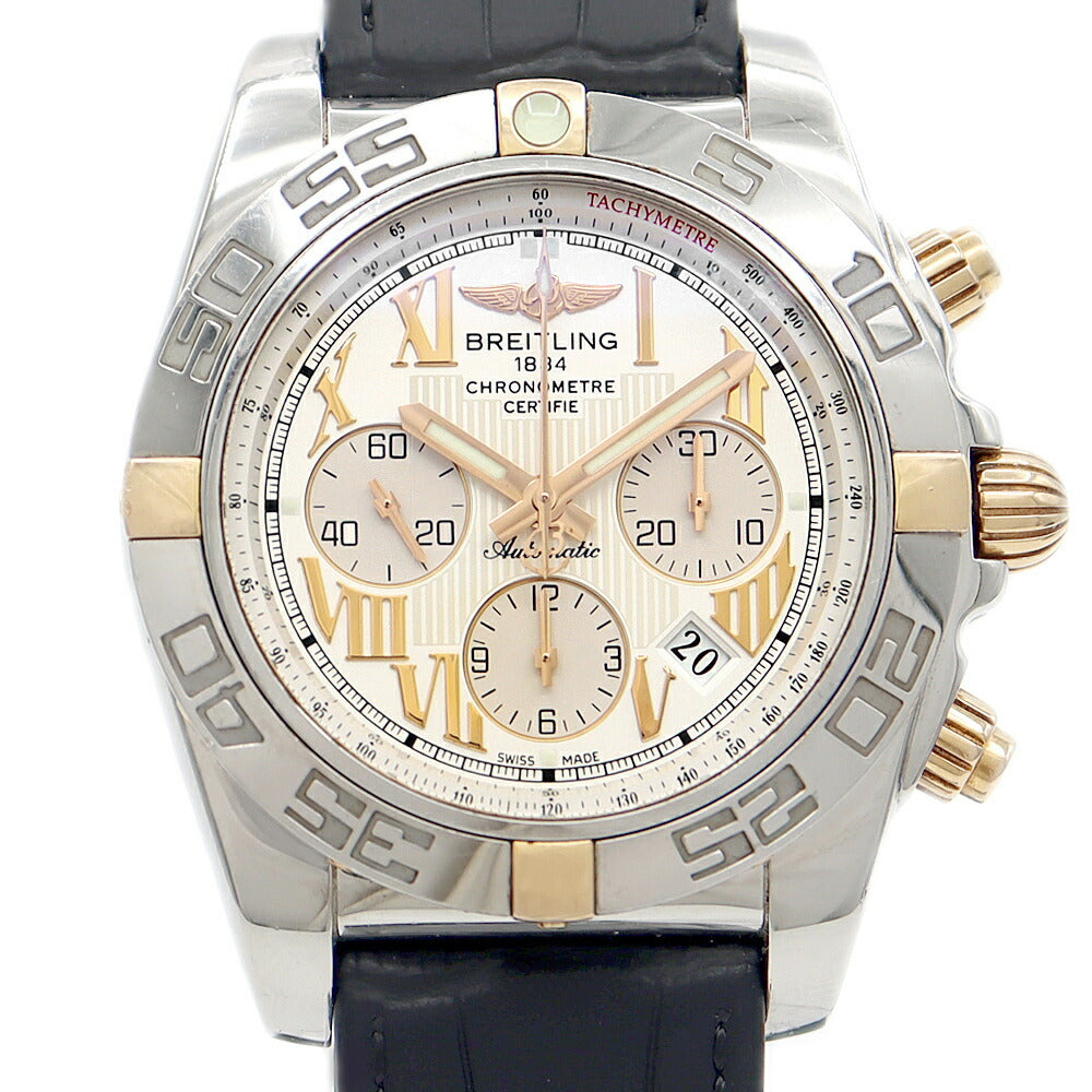 Internally inspected BREITLING Chronomat 44 Bikoro IB0110 Chronograph 500m Water Resistant Date Silver YG Yellow Gold SS Stainless Steel Combi Genuine Buckle Men's Automatic Winding [6 Month Warranty] [Watch] [Used]