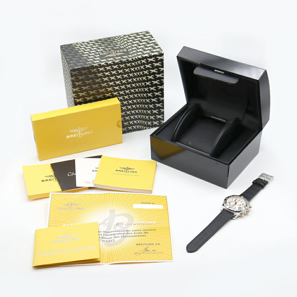 Internally inspected BREITLING Chronomat 44 Bikoro IB0110 Chronograph 500m Water Resistant Date Silver YG Yellow Gold SS Stainless Steel Combi Genuine Buckle Men's Automatic Winding [6 Month Warranty] [Watch] [Used]