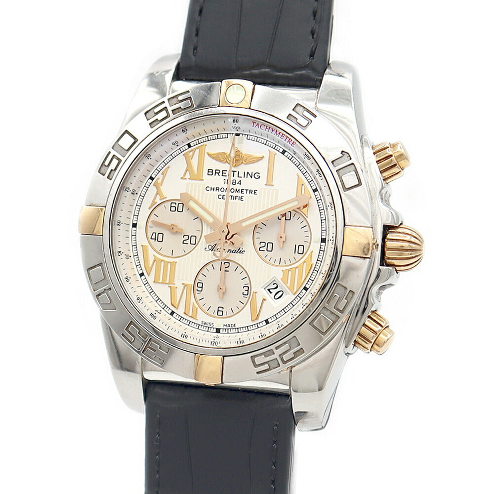 Internally inspected BREITLING Chronomat 44 Bikoro IB0110 Chronograph 500m Water Resistant Date Silver YG Yellow Gold SS Stainless Steel Combi Genuine Buckle Men's Automatic Winding [6 Month Warranty] [Watch] [Used]