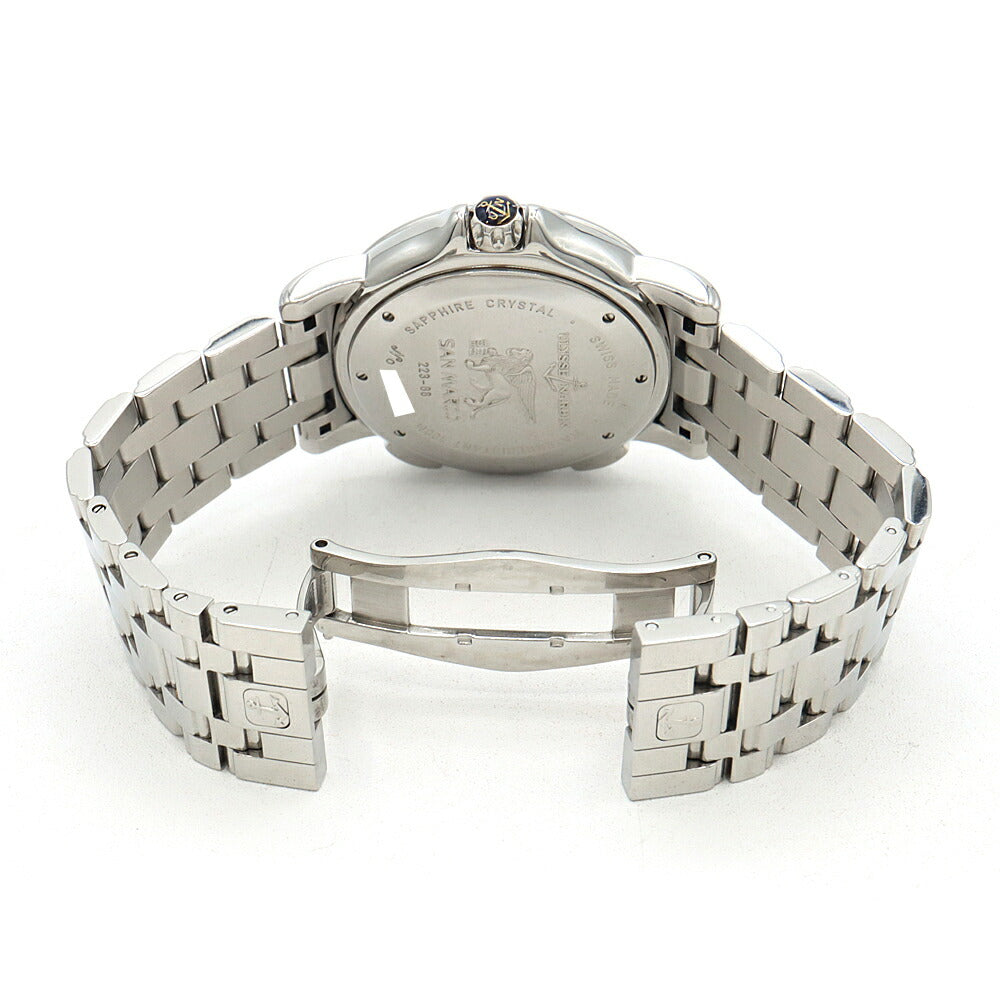 内部点検済 ULYSSE NARDIN ユリスナルダン サンマルコ GMT ビッグデイト 223-88 100m防水 シルバー SS ステンレス メンズ 自動巻き【6ヶ月保証】【腕時計】【中古】