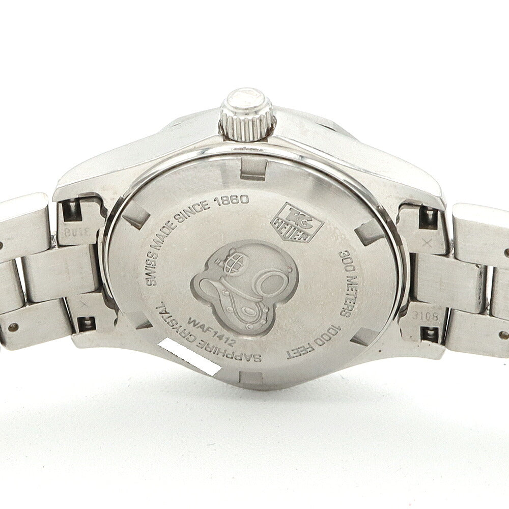 電池交換済 TAG Heuer タグホイヤー アクアレーサー WAF1412 デイト 300m防水 シルバー SS ステンレス レディース クォーツ【6ヶ月保証】【腕時計】【中古】