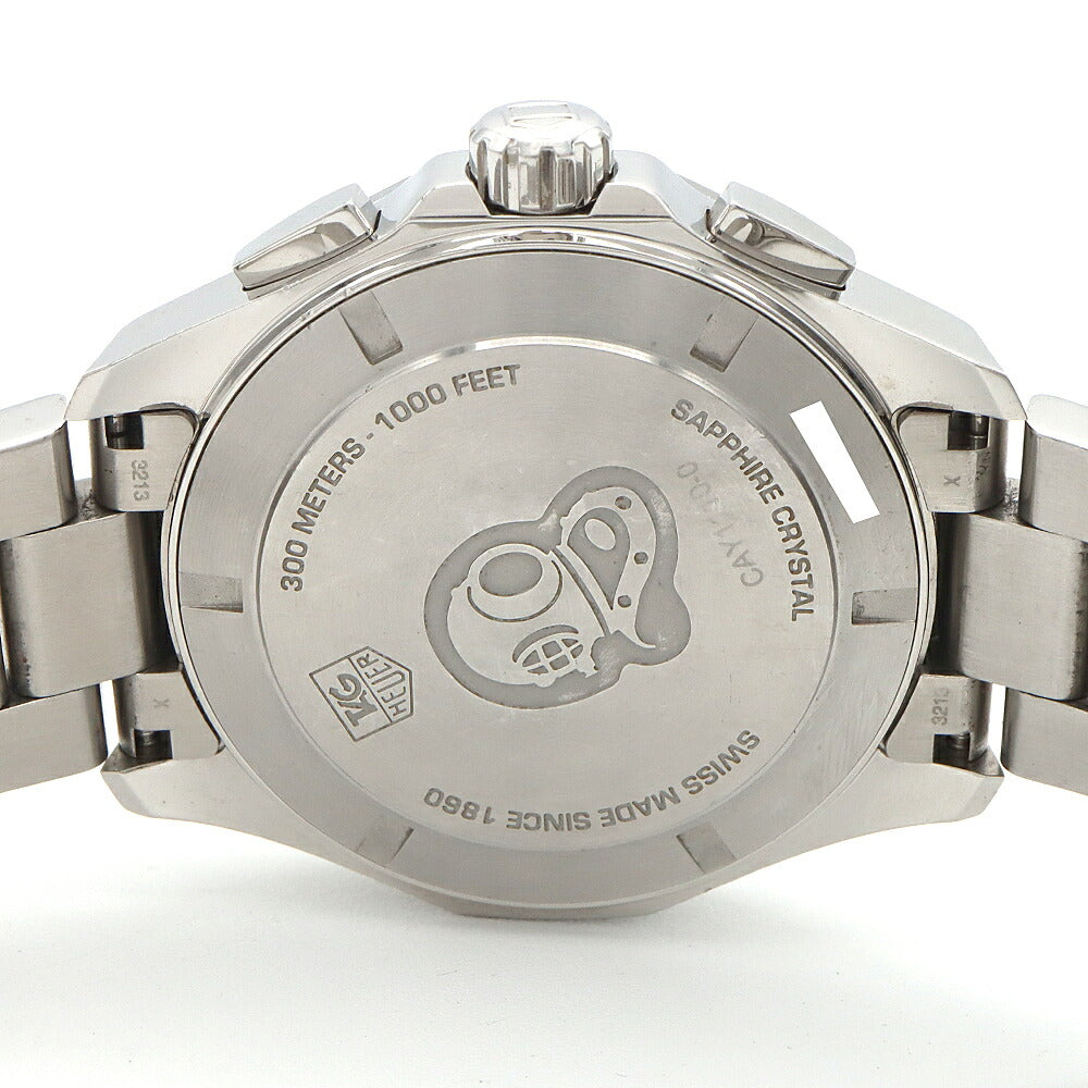 電池交換済 TAG Heuer タグホイヤー アクアレーサー クロノグラフ CAY1110 グランドデイト 300m防水 黒 ブラック SS ステンレス メンズ クォーツ【6ヶ月保証】【腕時計】【中古】