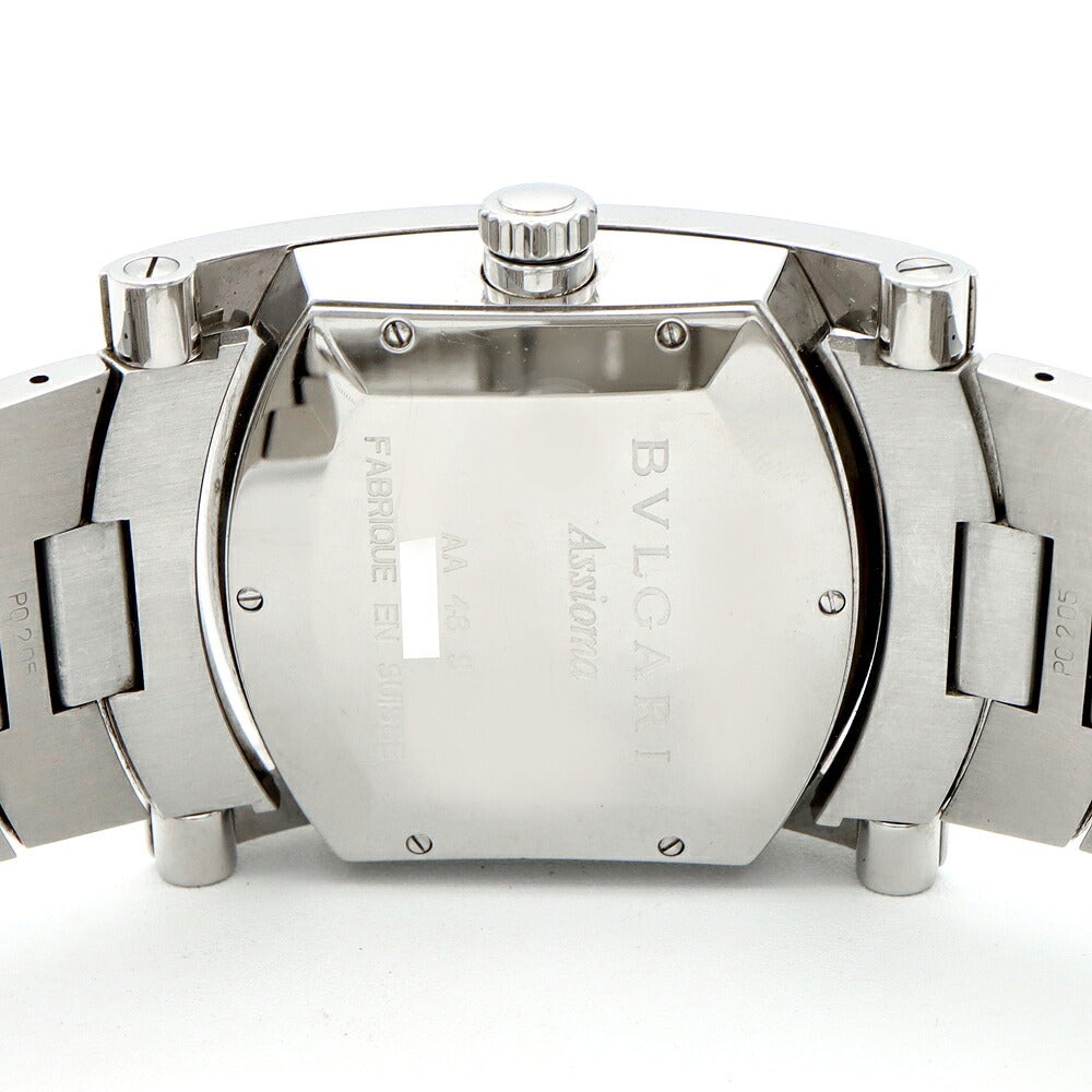 内部点検済 BVLGARI ブルガリ アショーマ AA48S デイト グレー SS ステンレス メンズ 自動巻き【6ヶ月保証】【腕時計】【中古】