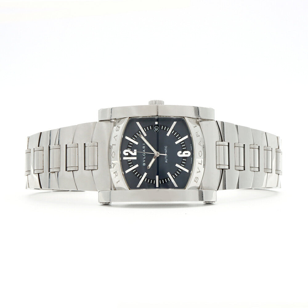 内部点検済 BVLGARI ブルガリ アショーマ AA48S デイト グレー SS ステンレス メンズ 自動巻き【6ヶ月保証】【腕時計】【中古】