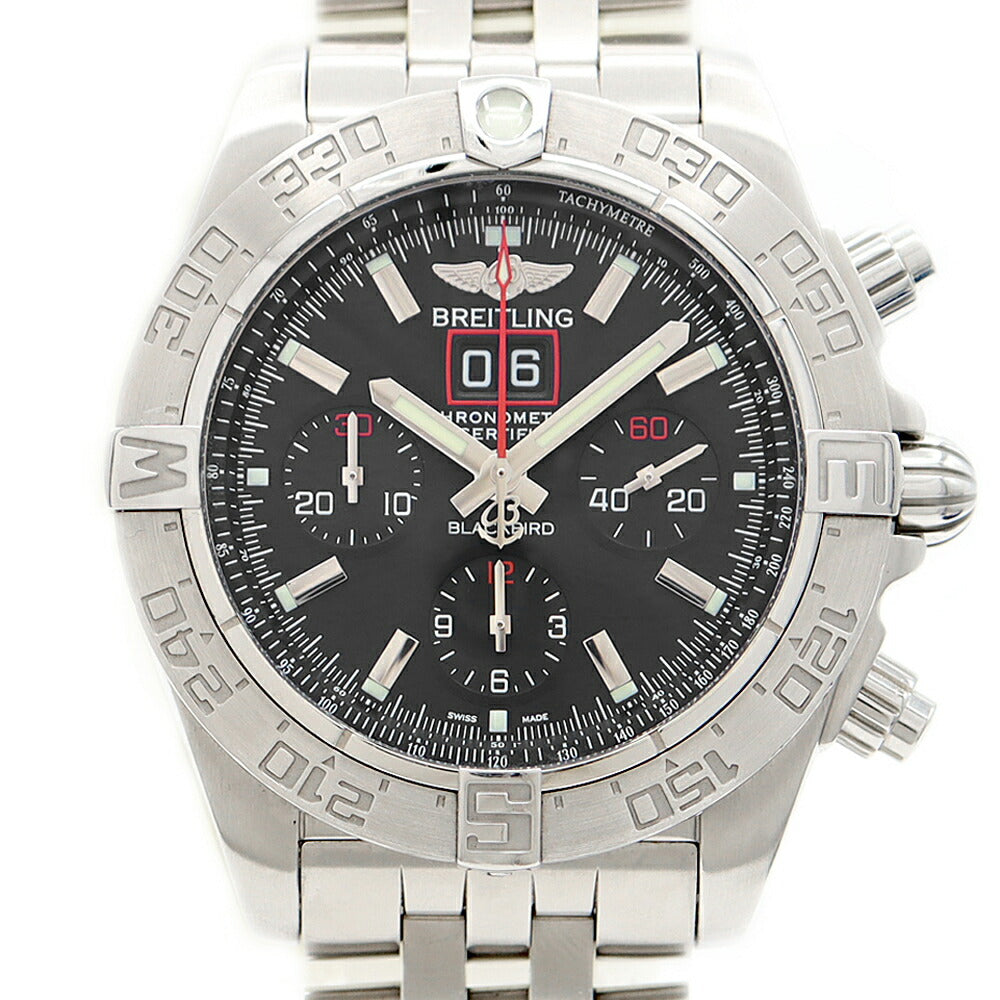 BREITLING ブライトリング クロノマット ブラックバード 2000本限定 A44360 クロノグラフ ビッグデイト 300m防水 黒 ブラック SS ステンレス メンズ 自動巻き【6ヶ月保証】【腕時計】【中古】