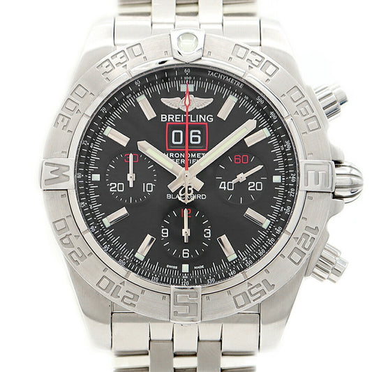 BREITLING ブライトリング クロノマット ブラックバード 2000本限定 A44360 クロノグラフ ビッグデイト 300m防水 黒 ブラック SS ステンレス メンズ 自動巻き【6ヶ月保証】【腕時計】【中古】