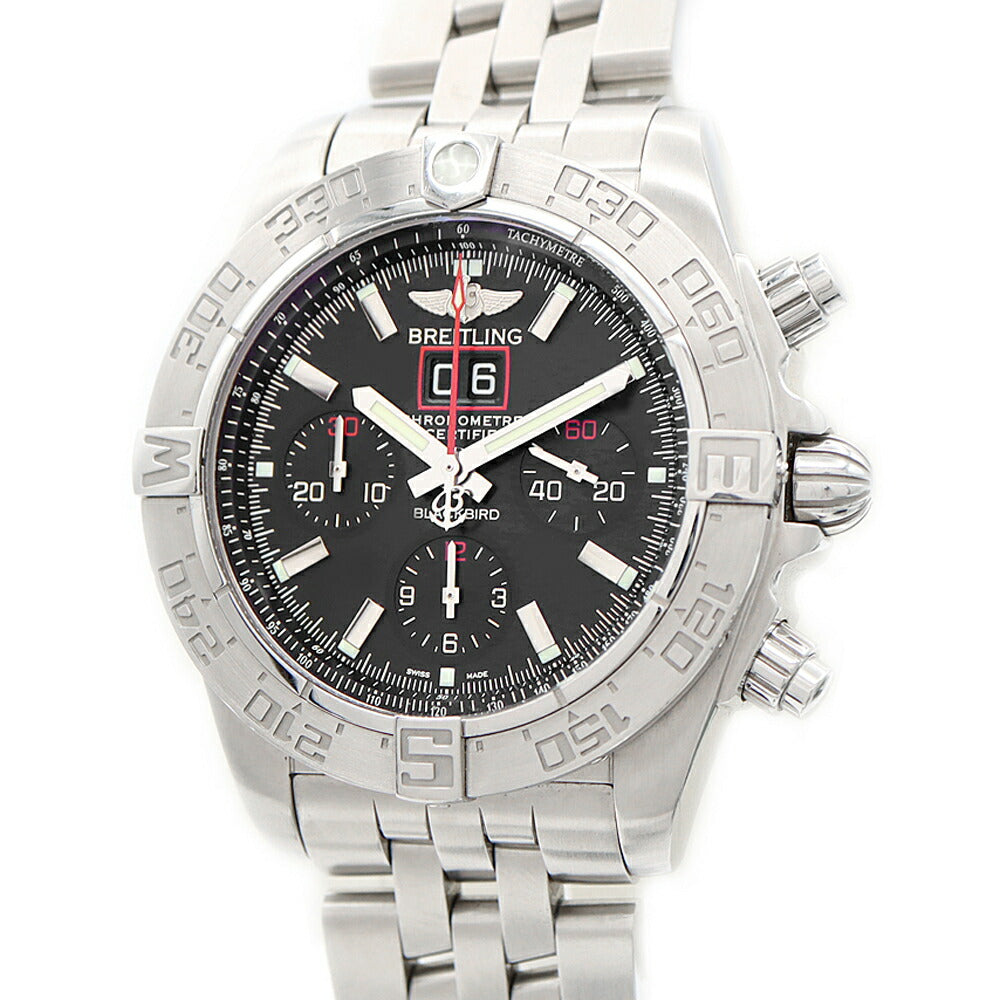 BREITLING ブライトリング クロノマット ブラックバード 2000本限定 A44360 クロノグラフ ビッグデイト 300m防水 黒 ブラック SS ステンレス メンズ 自動巻き【6ヶ月保証】【腕時計】【中古】