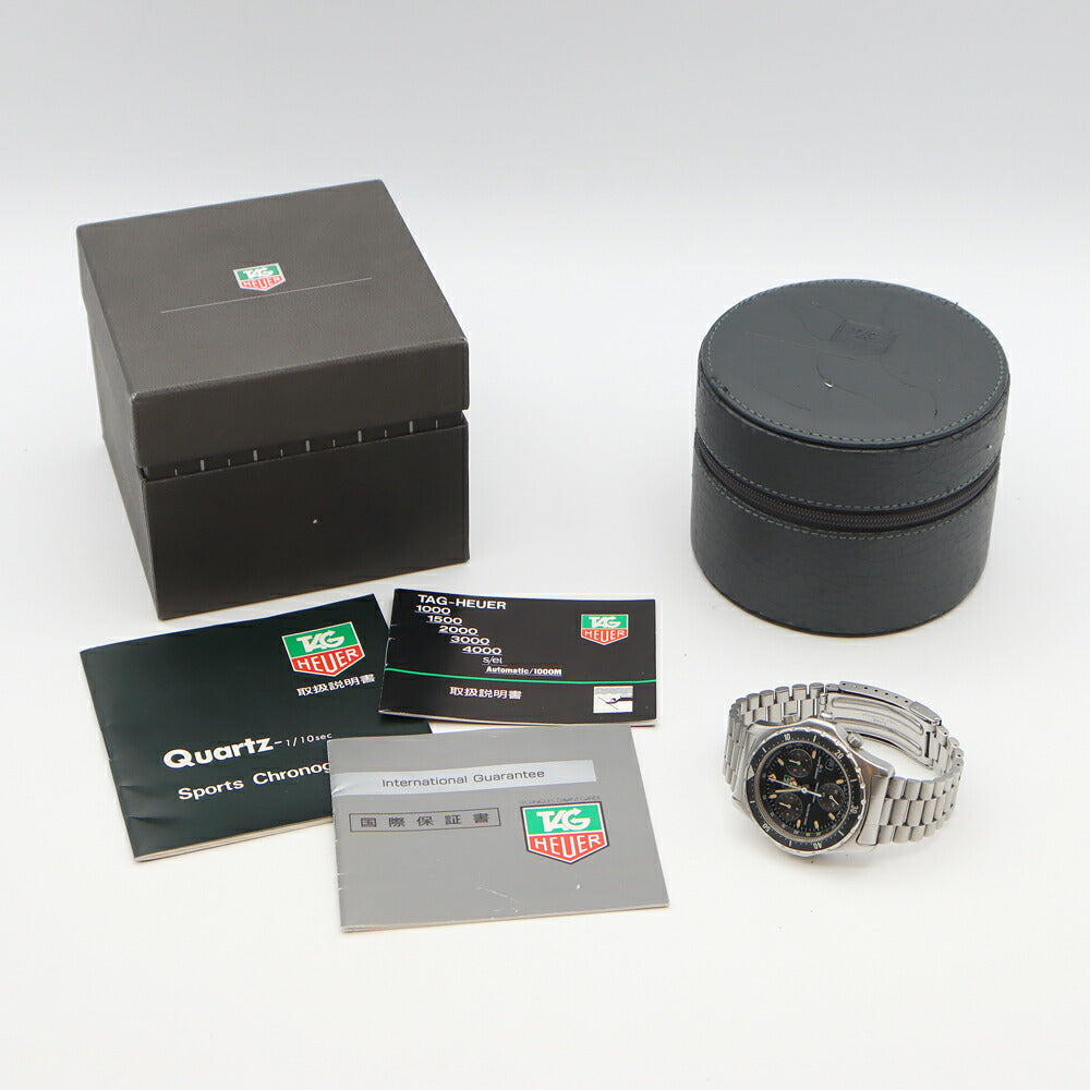 電池交換済 TAG Heuer タグホイヤー プロフェッショナル 570.206 クロノグラフ デイト 200m防水 黒 ブラック SS ステンレス メンズ クォーツ【6ヶ月保証】【腕時計】【中古】