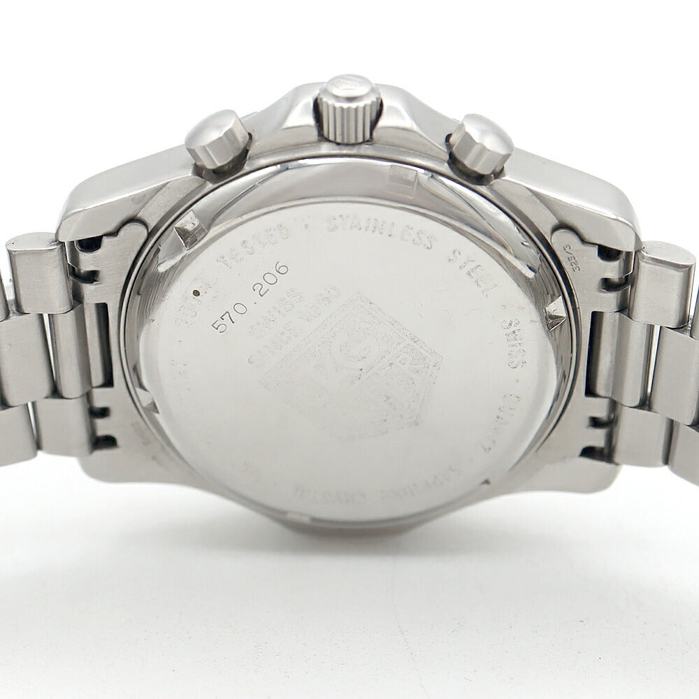 電池交換済 TAG Heuer タグホイヤー プロフェッショナル 570.206 クロノグラフ デイト 200m防水 黒 ブラック SS ステンレス メンズ クォーツ【6ヶ月保証】【腕時計】【中古】