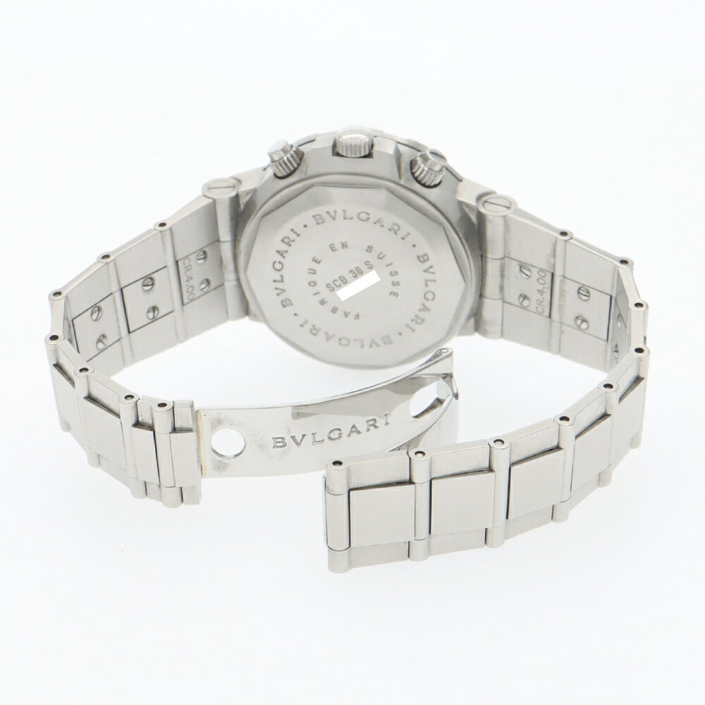 BVLGARI ブルガリ ディアゴノ スクーバ SCB38S クロノグラフ 200m防水 黒 ブラック SS ステンレス メンズ 自動巻き【6ヶ月保証】【腕時計】【中古】