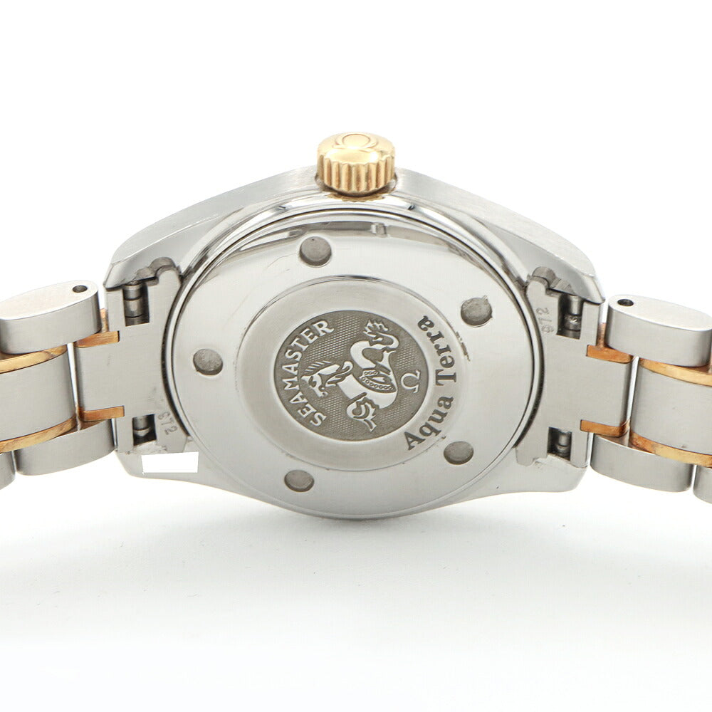 電池交換済 OMEGA オメガ シーマスター アクアテラ 2377.30 デイト 150m防水 シルバー SS ステンレス YG イエローゴールド コンビ レディース クォーツ【6ヶ月保証】【腕時計】【中古】