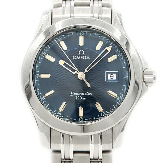 電池交換済 OMEGA オメガ シーマスター 120 2511.81 デイト 120m防水 青 ブルー SS ステンレス メンズ クォーツ【6ヶ月保証】【腕時計】【中古】