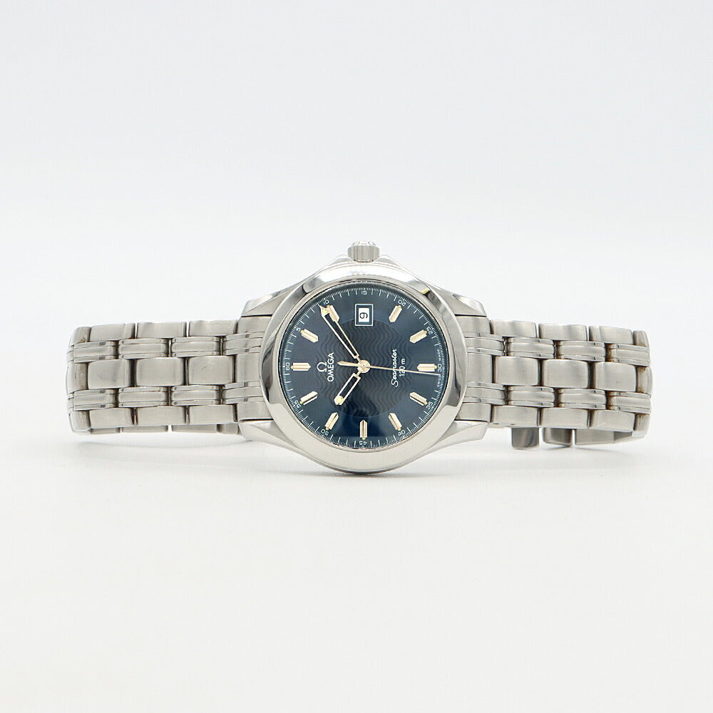 電池交換済 OMEGA オメガ シーマスター 120 2511.81 デイト 120m防水 青 ブルー SS ステンレス メンズ クォーツ【6ヶ月保証】【腕時計】【中古】