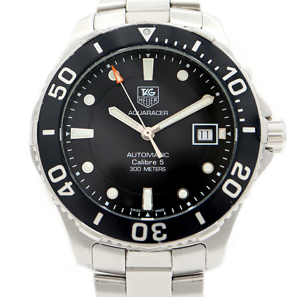 TAG Heuer タグホイヤー アクアレーサー キャリバー5 WAN2110 BA0822 300m防水 デイト 黒 ブラック SS ステンレス メンズ 自動巻き【6ヶ月保証】【腕時計】【中古】