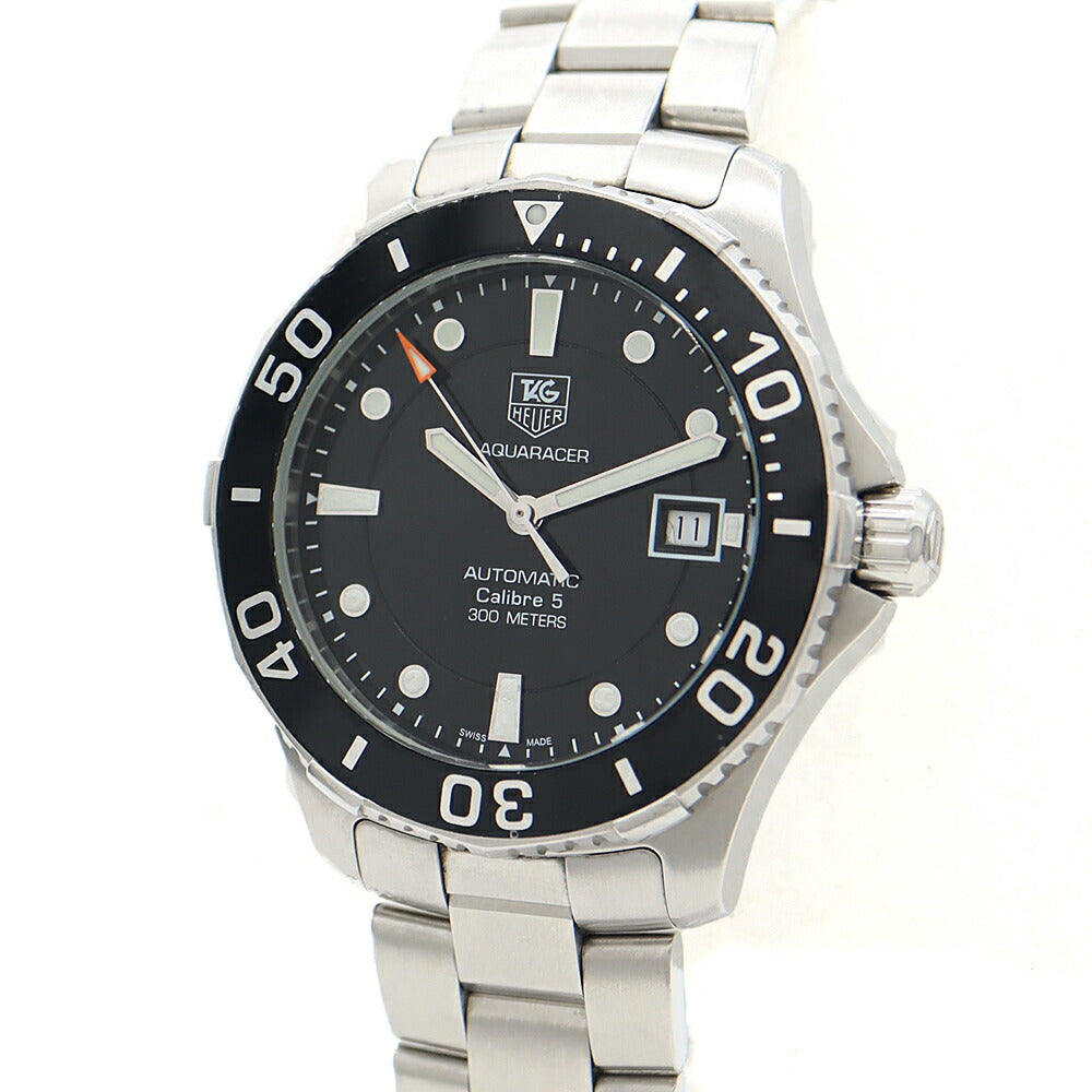 TAG Heuer タグホイヤー アクアレーサー キャリバー5 WAN2110 BA0822 300m防水 デイト 黒 ブラック SS ステンレス メンズ 自動巻き【6ヶ月保証】【腕時計】【中古】