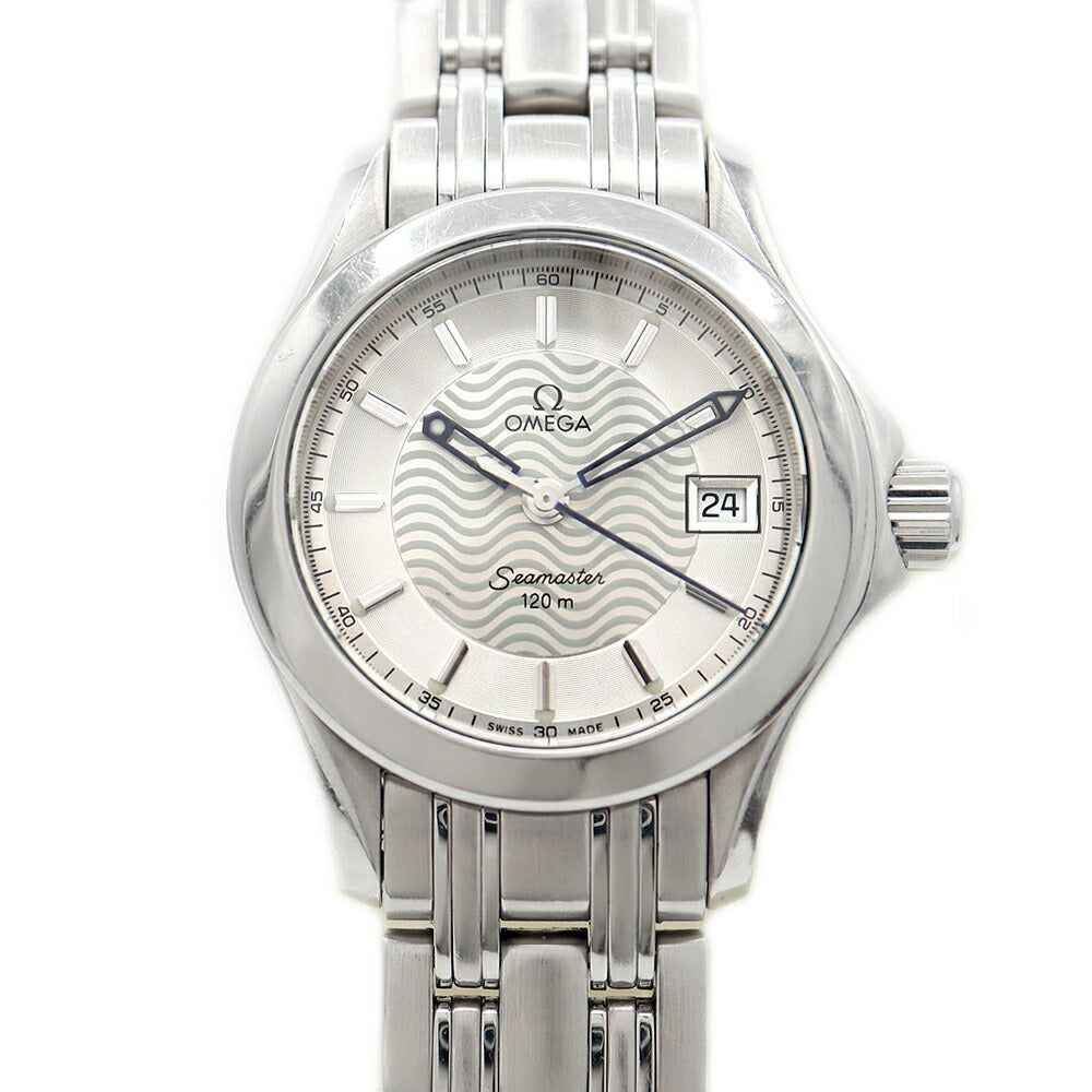 電池交換済 OMEGA オメガ シーマスター 120 2581.31 デイト 120m防水 シルバー SS ステンレス レディース クォーツ【6ヶ月保証】【腕時計】【中古】