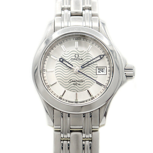 Battery replaced OMEGA Seamaster 120 2581.31 Date 120m waterproof silver SS stainless steel ladies quartz [6 months warranty] [watch] [used]