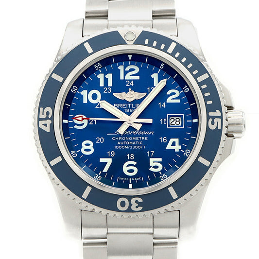 BREITLING ブライトリング スーパーオーシャンII 44 A17392 デイト 1000m防水 青 ブルー SS ステンレス メンズ 自動巻き【6ヶ月保証】【腕時計】【中古】