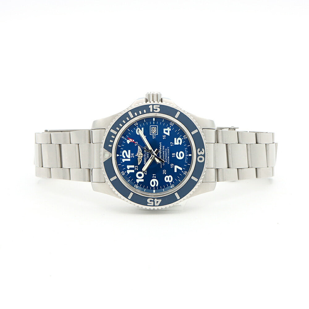 BREITLING ブライトリング スーパーオーシャンII 44 A17392 デイト 1000m防水 青 ブルー SS ステンレス メンズ 自動巻き【6ヶ月保証】【腕時計】【中古】