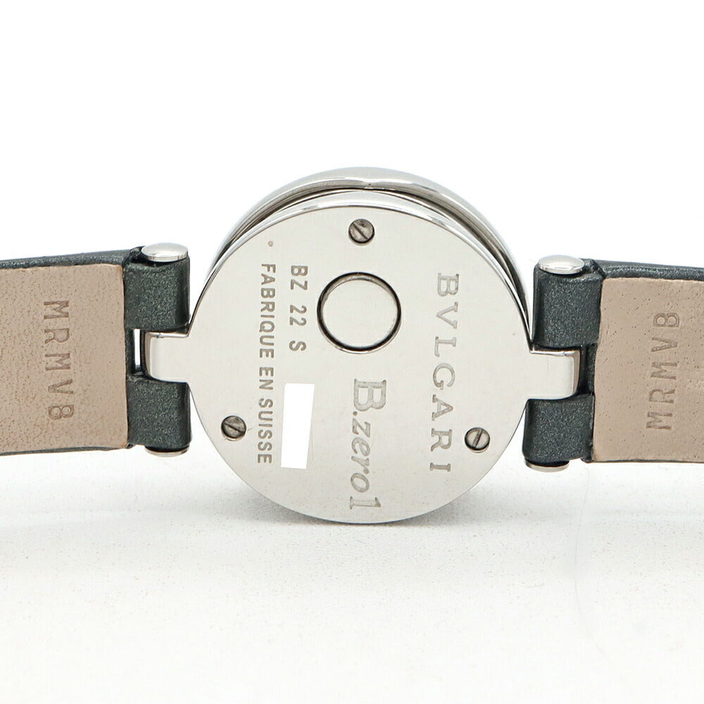 電池交換済 BVLGARI ブルガリ B-zero1 ビーゼロワン BZ22S ダイヤモンド 12Pダイヤ 30m防水 青 ブルーシェル SS ステンレス 純正ベルト 純正尾錠 レディース クォーツ【6ヶ月保証】【腕時計】【中古】
