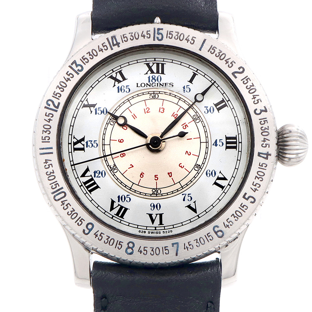 LONGINES Lindberg Hour Angle Watch 628.5229 White Silver SS Stainless Steel Men's Automatic Winding [6 Month Warranty] [Watch] [Used]