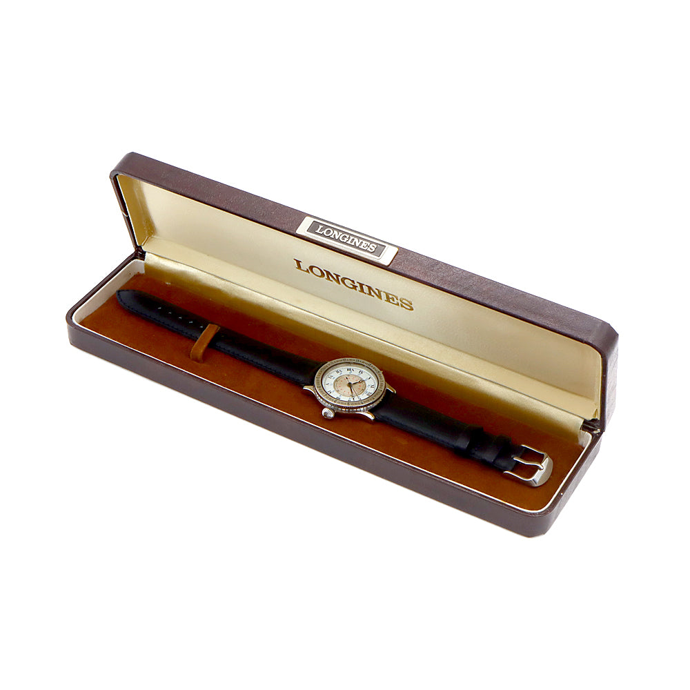 LONGINES ロンジン リンドバーグ アワーアングル ウォッチ 628.5229 白 ホワイト シルバー SS ステンレス メンズ 自動巻き 【6ヶ月保証】【腕時計】【中古】