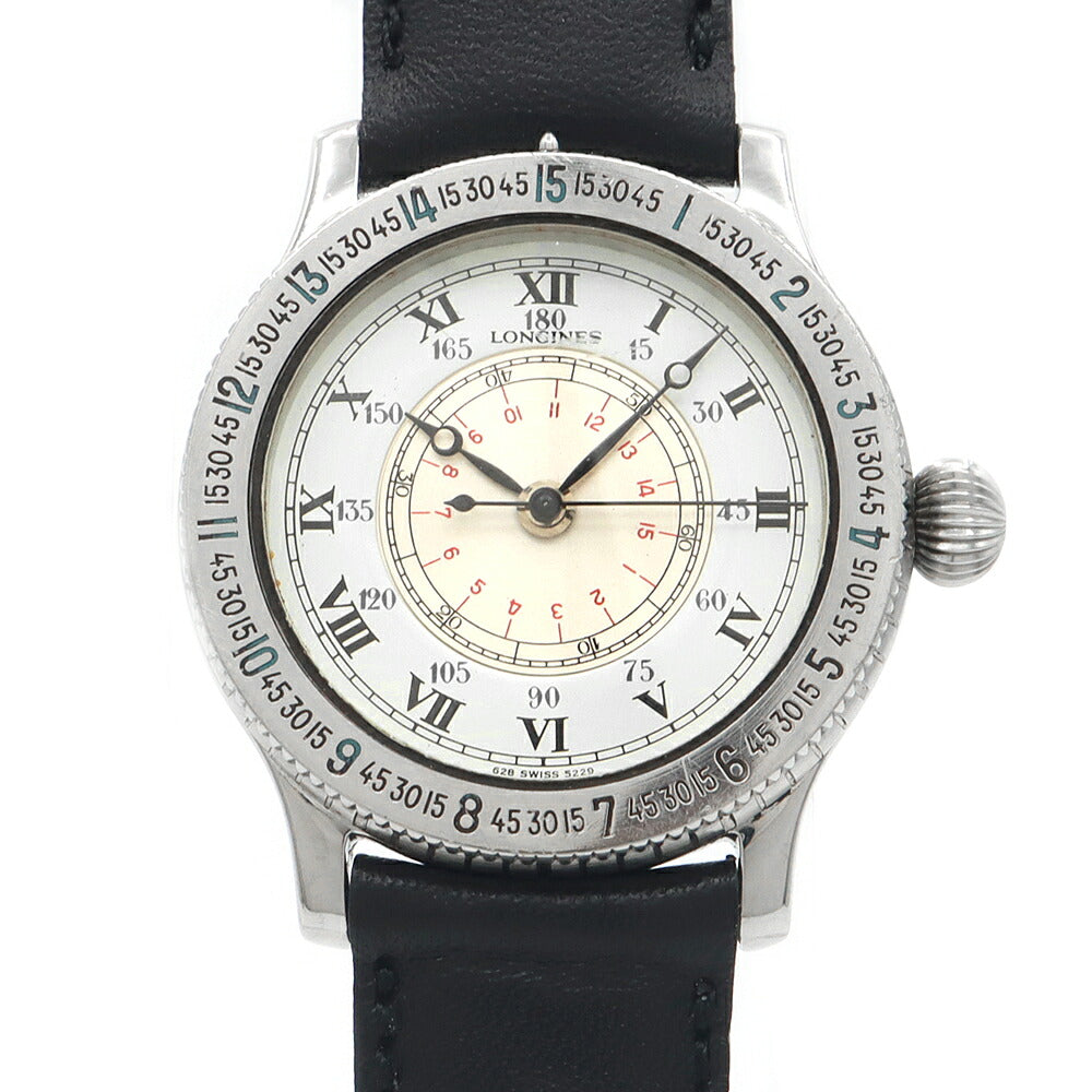 LONGINES ロンジン リンドバーグ アワーアングル ウォッチ 628.5229 白 ホワイト シルバー SS ステンレス メンズ 自動巻き 【6ヶ月保証】【腕時計】【中古】