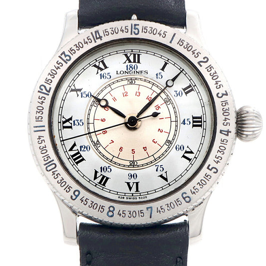 LONGINES ロンジン リンドバーグ アワーアングル ウォッチ 628.5229 白 ホワイト シルバー SS ステンレス メンズ 自動巻き 【6ヶ月保証】【腕時計】【中古】