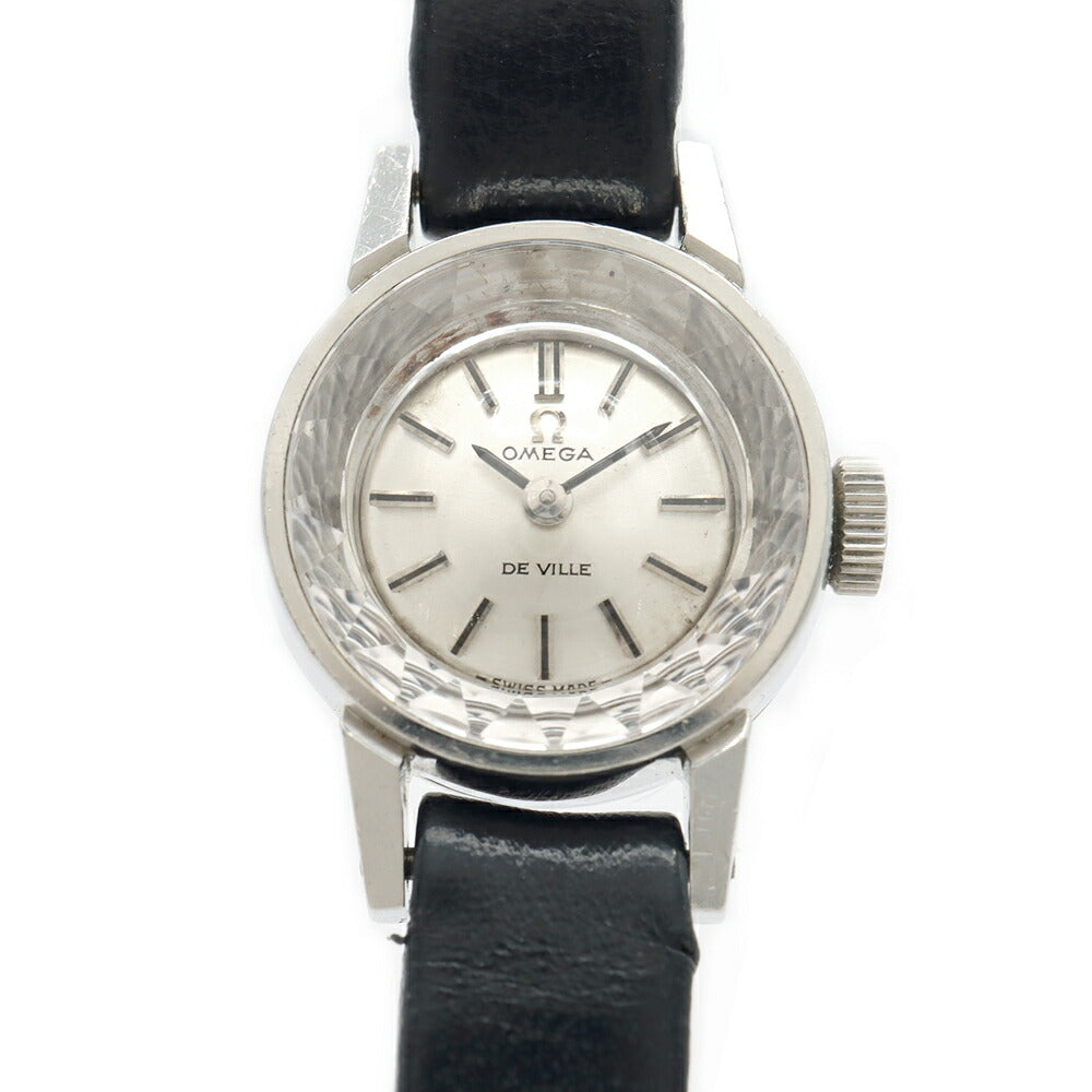 OMEGA オメガ DeVille デビル 511.166 Cal.485 17石 カットガラス シルバー SS ステンレス 純正尾錠 レディース 手巻き デヴィル アンティーク ヴィンテージ【腕時計】【中古】