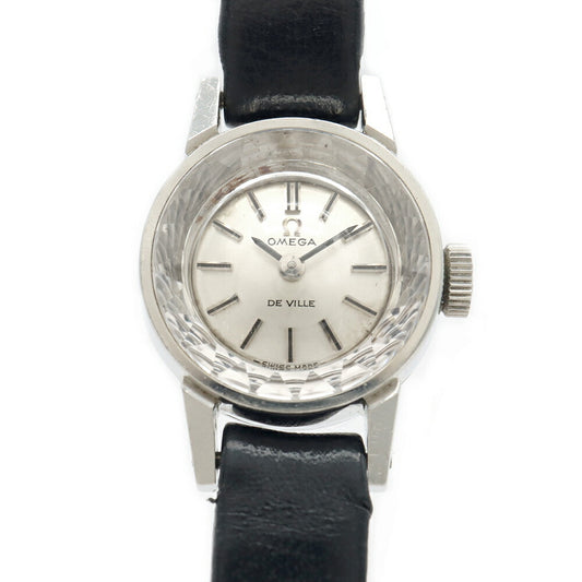 OMEGA オメガ DeVille デビル 511.166 Cal.485 17石 カットガラス シルバー SS ステンレス 純正尾錠 レディース 手巻き デヴィル アンティーク ヴィンテージ【腕時計】【中古】