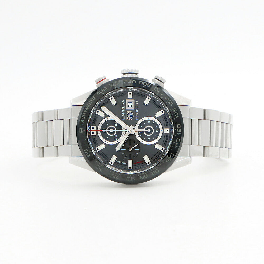 TAG Heuer Tag Heuer Carrera Caliber Heuer 01 Chronograph CAR201W 100m Water Resistant Date Back Slot Gray CE Ceramic SS Stainless Steel Men's Automatic Winding [6 Month Warranty] [Watch] [Used]