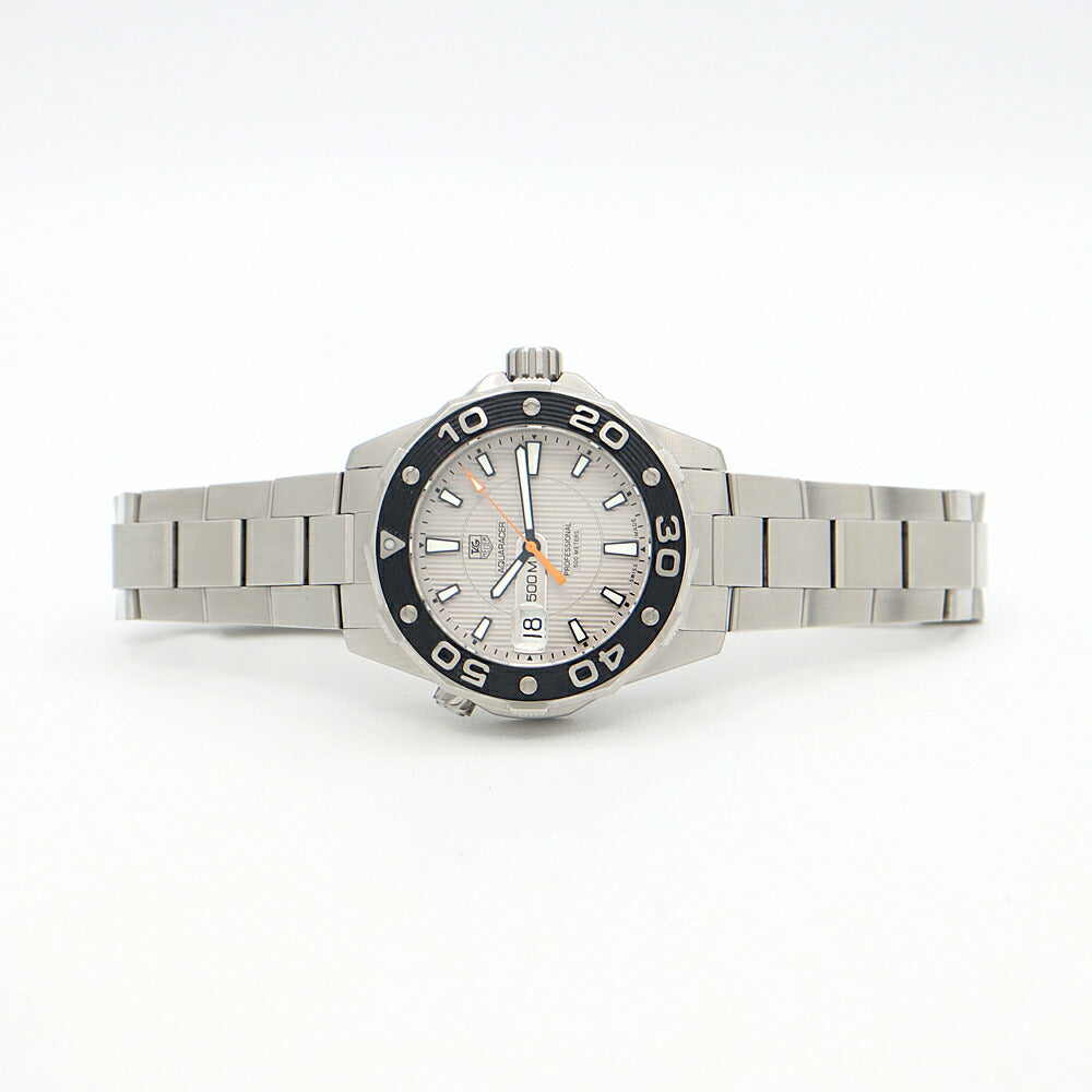 電池交換済 TAG Heuer タグホイヤー アクアレーサー WAJ1111 500m防水 デイト グレー SS ステンレス メンズ クォーツ【6ヶ月保証】【腕時計】【中古】