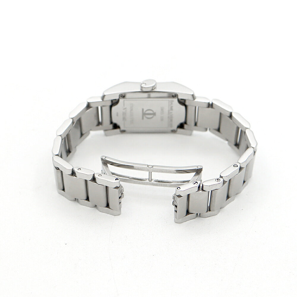電池交換済 BAUME&MERCIER ボーム&メルシェ ディアマント 65488 ダイヤモンド 11Pダイヤ 30m防水 デイト 白 ホワイトシェル SS ステンレス レディース クォーツ【6ヶ月保証】【腕時計】【中古】