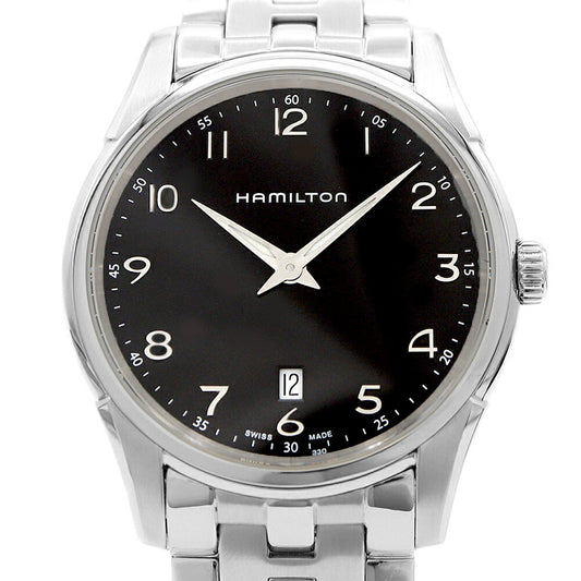 HAMILTON Jazzmaster Thinline H385111 Date 50m Waterproof Black SS Stainless Steel Men's Quartz [6 Month Warranty] [Watch] [Used]