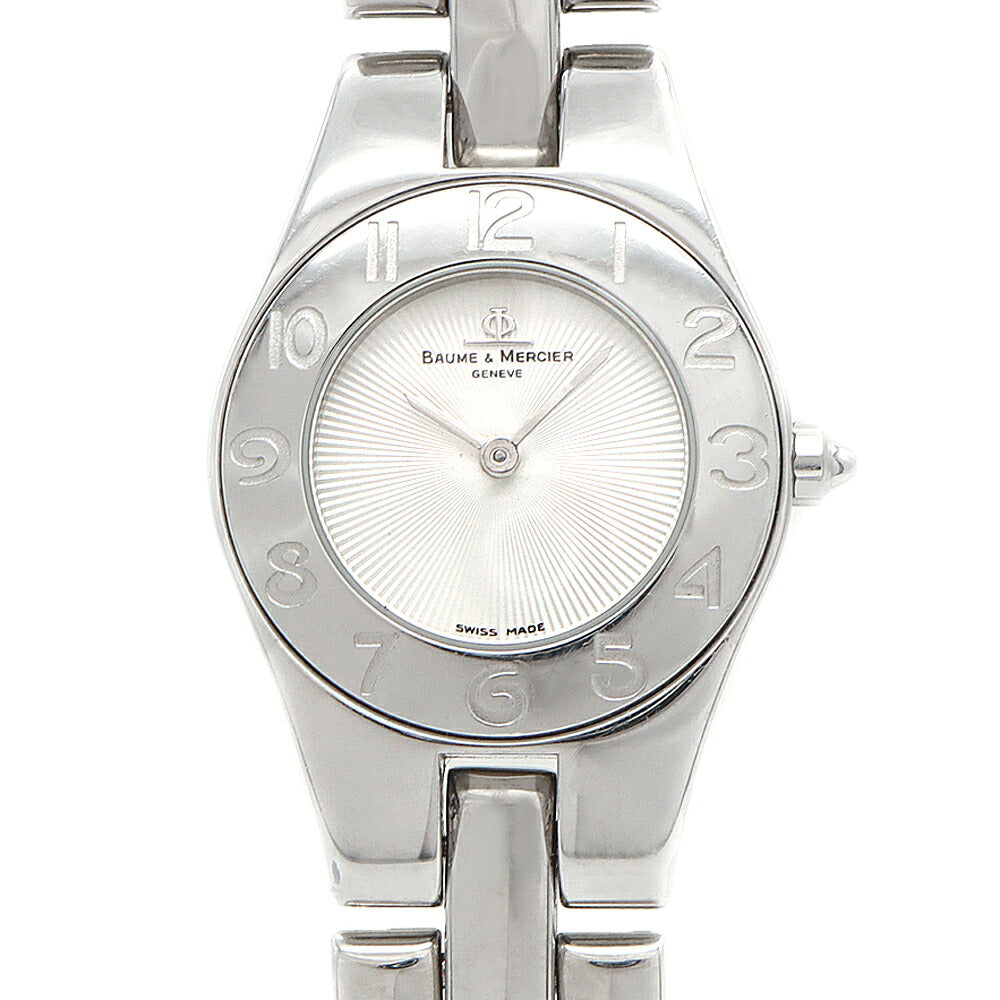 電池交換済 BAUME&MERCIER ボーム&メルシェ リネア 65305 30m防水 シルバー SS ステンレス レディース クォーツ【6ヶ月保証】【腕時計】【中古】