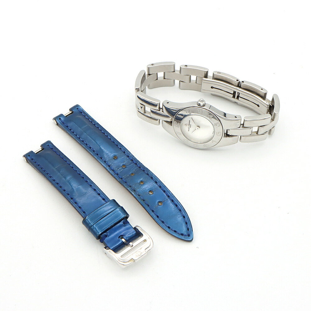 電池交換済 BAUME&MERCIER ボーム&メルシェ リネア 65305 30m防水 シルバー SS ステンレス レディース クォーツ【6ヶ月保証】【腕時計】【中古】