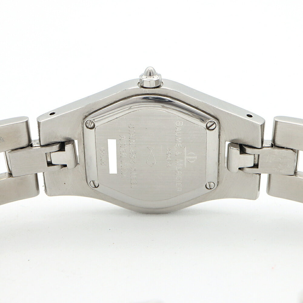 電池交換済 BAUME&MERCIER ボーム&メルシェ リネア 65305 30m防水 シルバー SS ステンレス レディース クォーツ【6ヶ月保証】【腕時計】【中古】