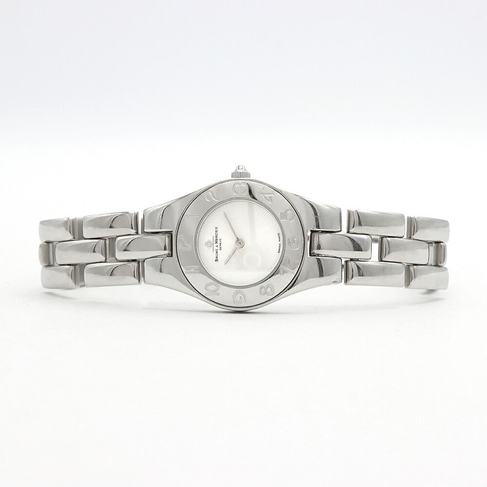 電池交換済 BAUME&MERCIER ボーム&メルシェ リネア 65305 30m防水 シルバー SS ステンレス レディース クォーツ【6ヶ月保証】【腕時計】【中古】