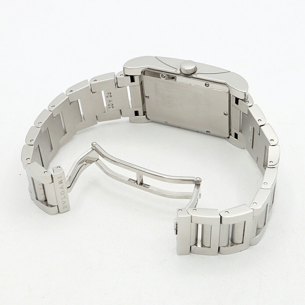 BVLGARI ブルガリ レッタンゴロ RT45S デイト 30m防水 白 ホワイト SS ステンレス メンズ 自動巻き【6ヶ月保証】【腕時計】【中古】