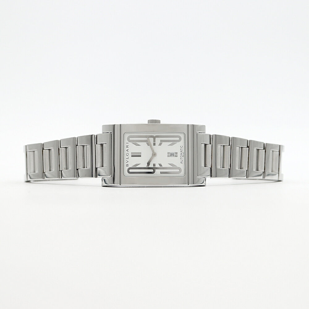 BVLGARI ブルガリ レッタンゴロ RT45S デイト 30m防水 白 ホワイト SS ステンレス メンズ 自動巻き【6ヶ月保証】【腕時計】【中古】