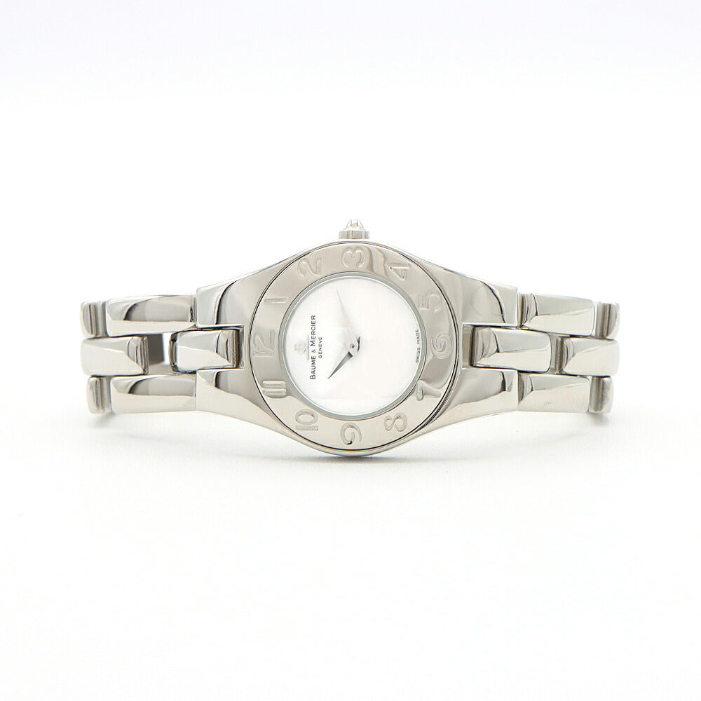 電池交換済 BAUME&MERCIER ボーム&メルシェ リネア 65305 30m防水 シルバー SS ステンレス レディース クォーツ【6ヶ月保証】【腕時計】【中古】