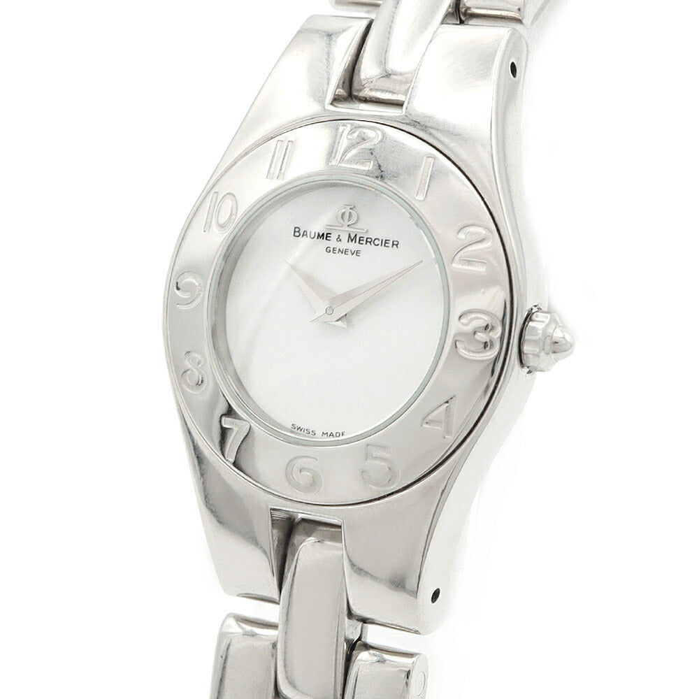 電池交換済 BAUME&MERCIER ボーム&メルシェ リネア 65305 30m防水 シルバー SS ステンレス レディース クォーツ【6ヶ月保証】【腕時計】【中古】