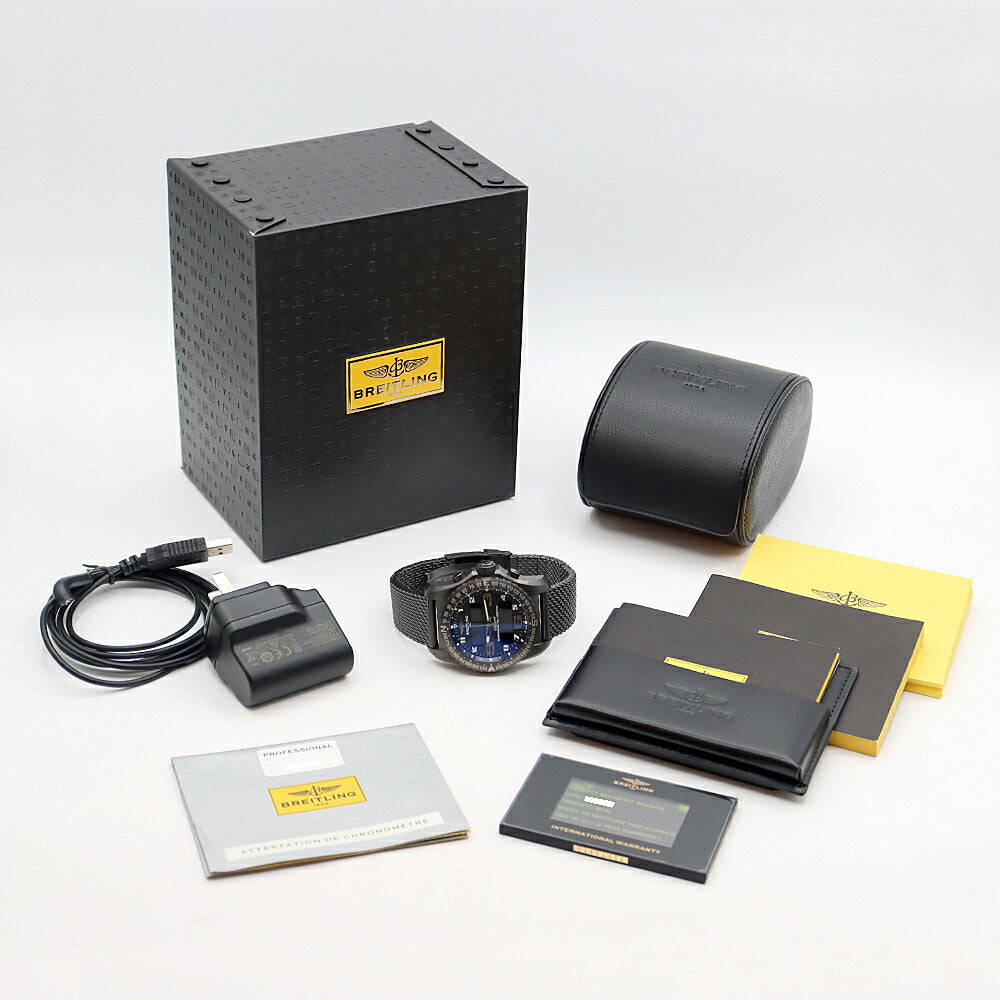 BREITLING ブライトリング コックピット B50 ナイトミッション VB5010 デイト クロノグラフ 100m防水 黒 ブラック Ti ブラックチタン メンズ デジアナ クォーツ【6ヶ月保証】【腕時計】【中古】