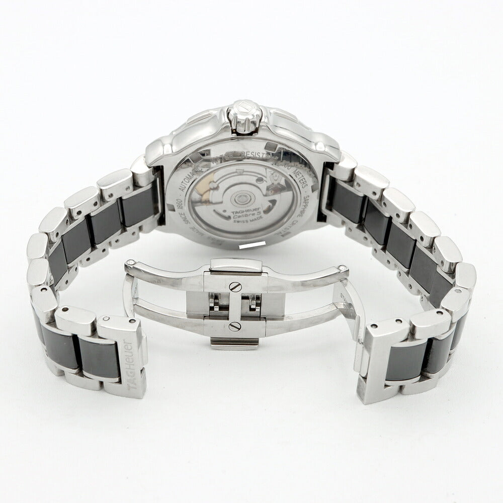 TAG Heuer タグホイヤー フォーミュラ1 レディ サークルダイヤ WAU2210 11Pダイヤ ダイヤモンド デイト 裏スケ 200m防水 黒 ブラック CE セラミック SS ステンレス レディース 自動巻き【6ヶ月保証】【腕時計】【中古】