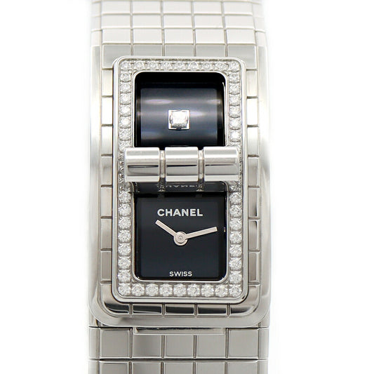Battery replaced CHANEL Code Coco Diamond Bezel H5145 Diamond 30m Water Resistant Black SS Stainless Steel Ladies Quartz [6 Month Warranty] [Watch] [Used]
