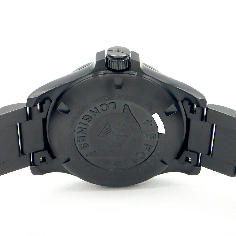 Battery replaced LONGINES Conquest VHP L3.716.2 Date 50m waterproof perpetual calendar black SS stainless steel men's quartz [6 months warranty] [watch] [used]