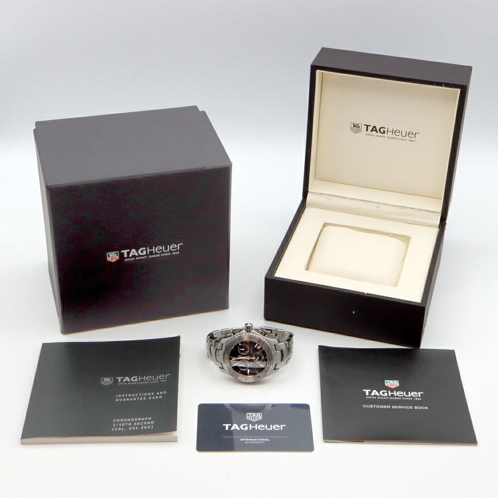 電池交換済 TAG Heuer タグホイヤー リンク クロノグラフ CJ1110 デイト 200m防水 黒 ブラック SS ステンレス メンズ クォーツ【6ヶ月保証】【腕時計】【中古】