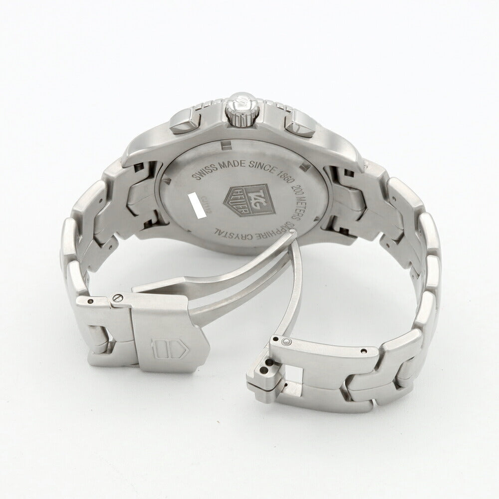 電池交換済 TAG Heuer タグホイヤー リンク クロノグラフ CJ1110 デイト 200m防水 黒 ブラック SS ステンレス メンズ クォーツ【6ヶ月保証】【腕時計】【中古】